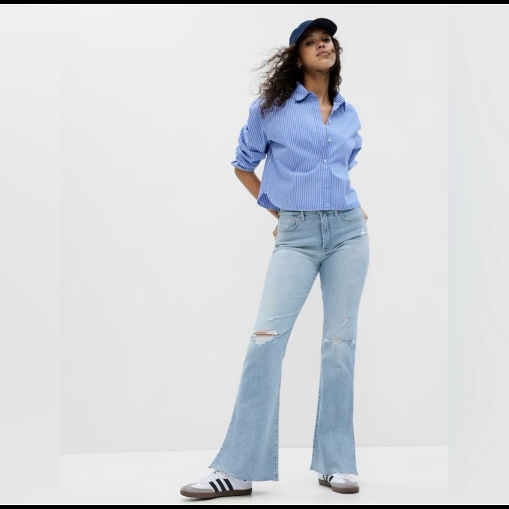 Gap High Rise Split-Hem '70s Flare Jeans
